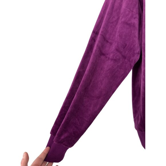 Houston White Purple Button-Down Ribbed Hem & Cuffs Logo Detail Cardigan Size M - Picture 4 of 11